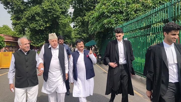 NC president Farooq Abdullah attends Article 370 hearing in Supreme Court
