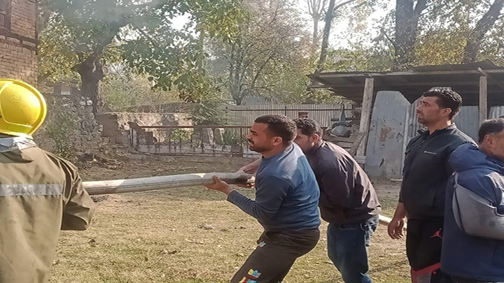 Darsgah building gutted by fire in Ganderbal