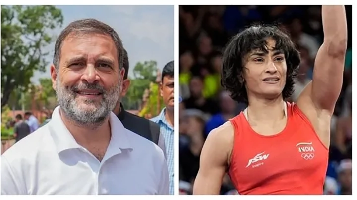 Vinesh Phogat’s Historic Victory at Paris Olympics Draws Rahul Gandhi’s Praise