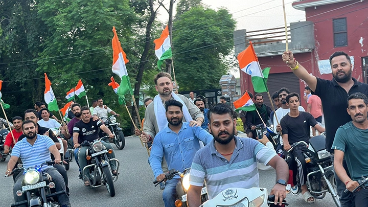 BJYM Organizes Trianga Bike Rally from Gajansoo Marh to Ring Road Ghou Manhasa