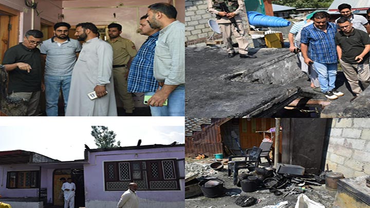 Deputy Commissioner Bandipora Visits Fire Victim family of Mantrigam; Assures Support from Administration.