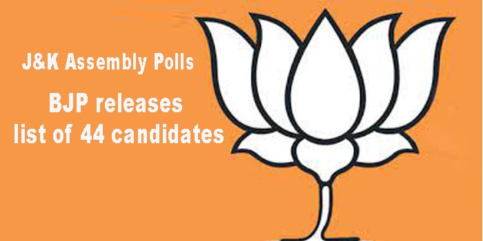 BJP releases a list of 44 candidates for the upcoming Jammu & Kashmir assembly elections