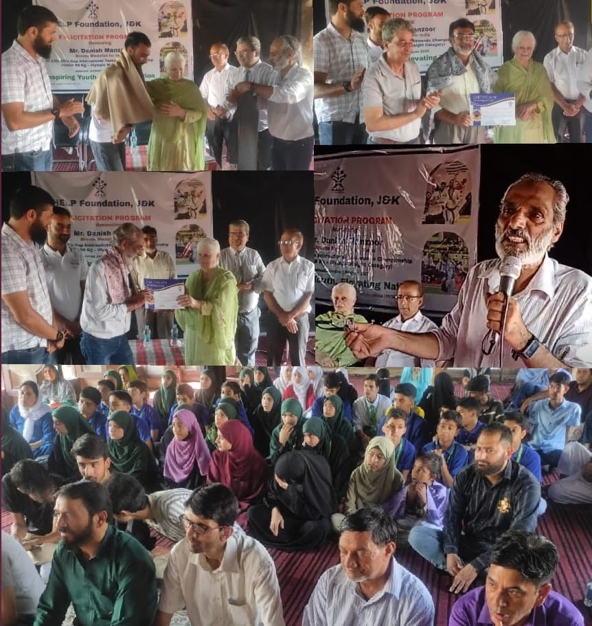 HELP Foundation Felicitates Taekwondo Medalist Danish Manzoor and Kashmir Kala Manch Artists in Srinagar