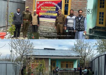 Shopian Police Attach House Worth Rs 18.88 Lakh in Narcotics Case
