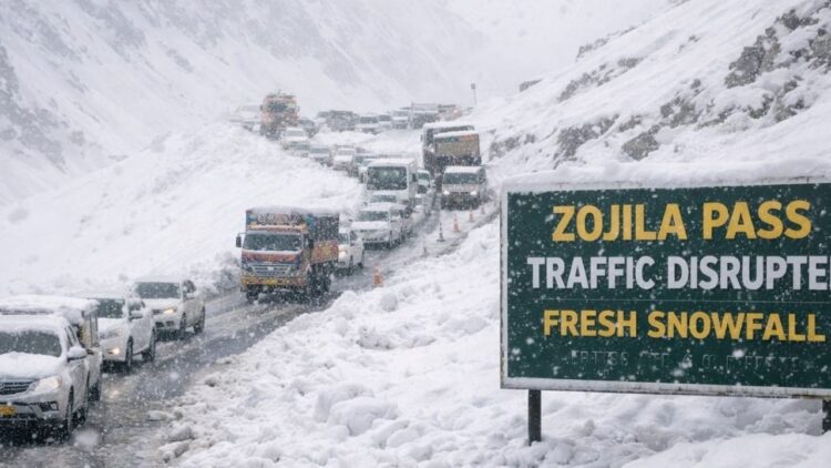 Snowfall across Zojila axis shuts Srinagar–Kargil road, traffic suspended