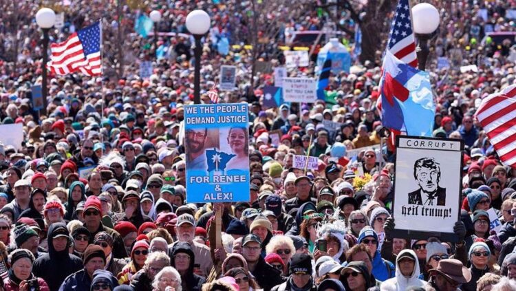 Millions join ‘No Kings’ protests against Trump across US amid war against Iran