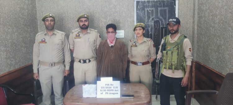 850 Grams of Charas Seized in Aragam; Accused Arrested, Locals Applaud Police Action