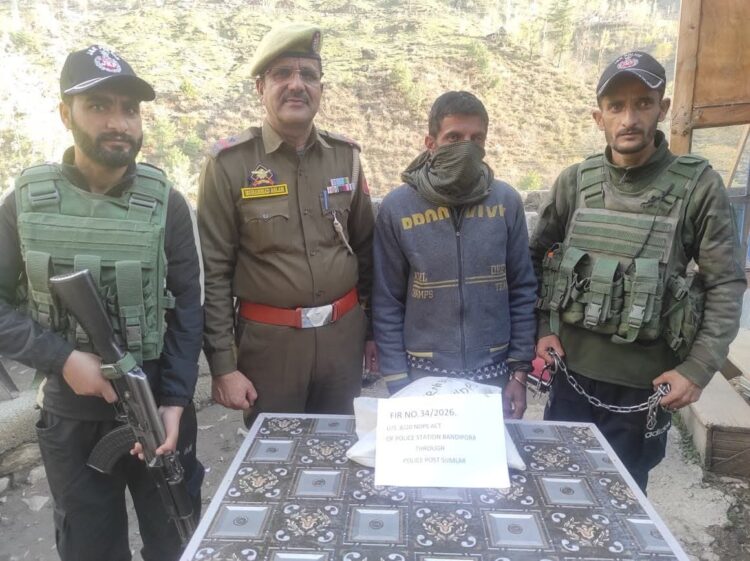 Bandipora Police Apprehends Drug Peddler in Sumlar; Charas Recovered