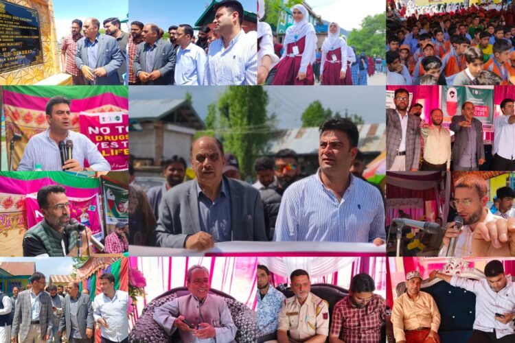 MLA Khansahib Saif-ud-Din Bhat Lays Foundation Stones for Educational Projects, Participates in Nasha Mukt Abhiyan at Khag